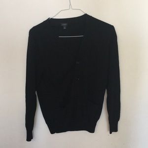 J. Crew 100% Merino Wool Black Cardigan
